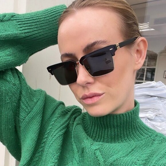 Miu Miu MU10ZS 1AB5S0 Sunglasses Black\\Gold Browline Frame main image 11